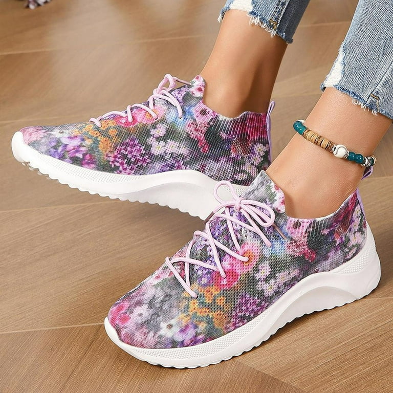 PMUYBHF Womens Sneakers 8.5 Wide Width Leisure Four Season Sport Shoes Running Shoes Breathable Fashion For Student And Teenagers