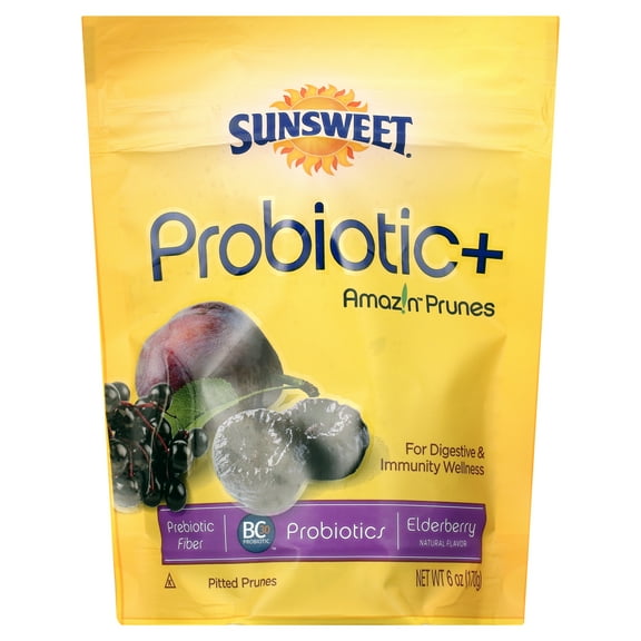 Sunsweet Probiotic , Amazin Prunes, Elderberry Natural Flavor, Pouch Bag 6oz