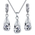 thumbnail image 5 of Exquisite Jewelry Set Chain Necklace Dangle Earrings Alloy Teardrop Shape Pendant Necklace for Daily Party Wear, 5 of 8