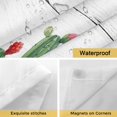 thumbnail image 4 of No Hook Shower Curtain with Snap in Liner, Watercolor Cactus Pink Flowers Waterproof Bath Curtain Double Layers with See Through Top Window, Vintage Wood Grain Hotel Shower Curtains 72x84in, 4 of 9
