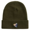 thumbnail image 5 of Angelfish Logo Embroidered 12 Inch Long Knitted Beanie - Olive OSFM, 5 of 5
