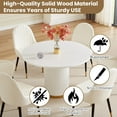 thumbnail image 5 of Mid-Century Modern 46" Round Dining Table Set, Roman Column Groove Base, Stainless Steel Edge Accent, 4 Round Upholstered Chairs, for Kitchens, Living Rooms, Dining Rooms, 5 of 8