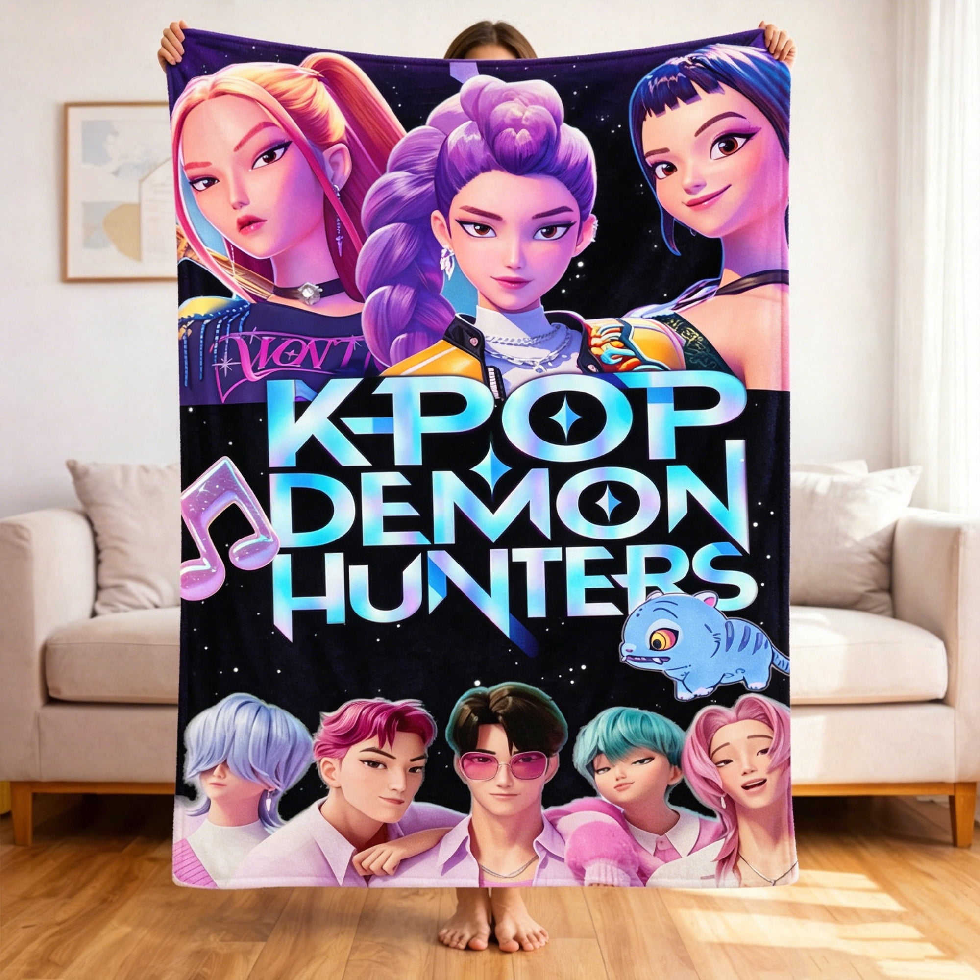 Premium Custom Flannel Blanket Personalized Soft Cozy Throw Blanket All Season Washable For Sofa Couch Bed Gift Home Décor - Kpop Fantasy Warrior 06 40x50