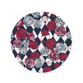thumbnail image 2 of LADDKA 60 inch Round Beach Towel Blanket Alice Red Roses and White Key Clock on Chess Travel Circle Circular Towels Mat Tapestry Beach Throw, 2 of 2