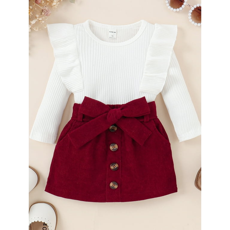 Wine red skirt clearance outfit