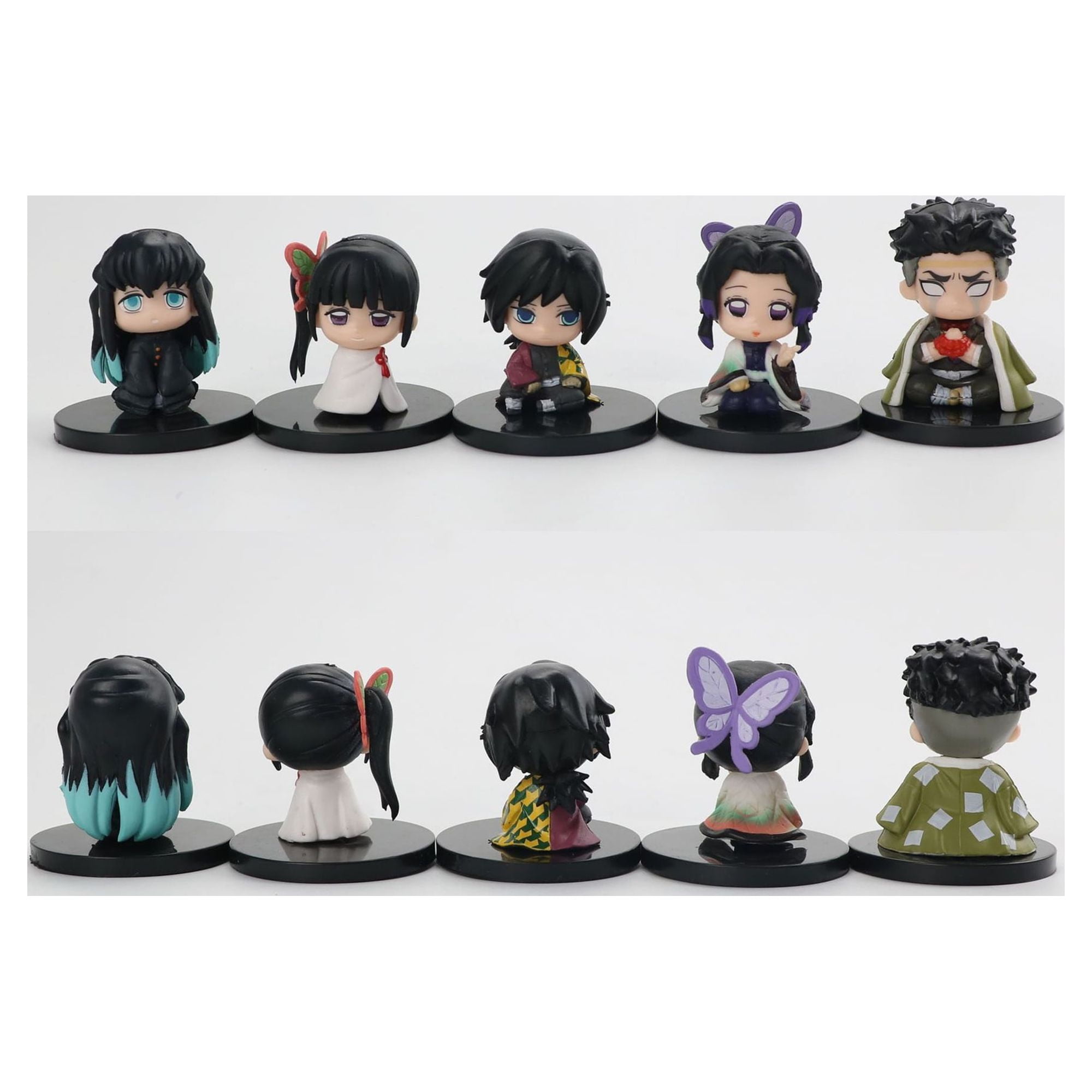 12CM Anime Figure Demon Slayer Kamado Nezuko Kamado Tanjirou Agatsuma  Zenitsu Onigiri Sitting Model Cute Toy PVC Children's Gift Awith box