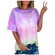 thumbnail image 4 of Puntoco Camiseta de manga corta con cuello redondo y teñido anudado de verano para mujer (S-5Xl) Puntoco Puntoco-5636, 4 of 4