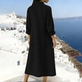 thumbnail image 4 of BUIGTTKLOP Cotton Linen Summer Dresses for Women 3/4 Sleeve Maxi Dresses Casual V Neck A Line Flowy Long Dresses Beach Vacation Clothes, 4 of 6