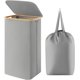 thumbnail image 1 of Lifewit 100L Laundry Basket with Lid, Clothes Hampers for Laundry with Bamboo Handles and A Removable Bag, Large Foldable Laundry Hamper for Bedroom, Bathroom, Dorm, Laundry Room, Beige, 1 of 5