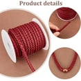 thumbnail image 4 of 10 Yards Round Braided Leather Cord 5.5mm Leather Rope Red Jewelry Craft Cord Tie Cording Leather Strap Bolo Cord for DIY Bracelets Necklaces Jewelry Crafts Belt Wrapping Christmas Decor, 4 of 9