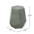 thumbnail image 2 of Noble House Minkler Hammered Metal Geometric Side Table, Brushed Antique Silver, 2 of 8