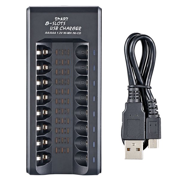 Batería Cargador 1.2V 8 USB para recargable AA/AAA NI-MH/NI-CD