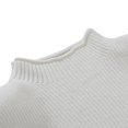 thumbnail image 3 of PENGXIANG Femmes Manches Courtes Haut Col Haut Confortable Élégant Gilet Pull, 3 of 6