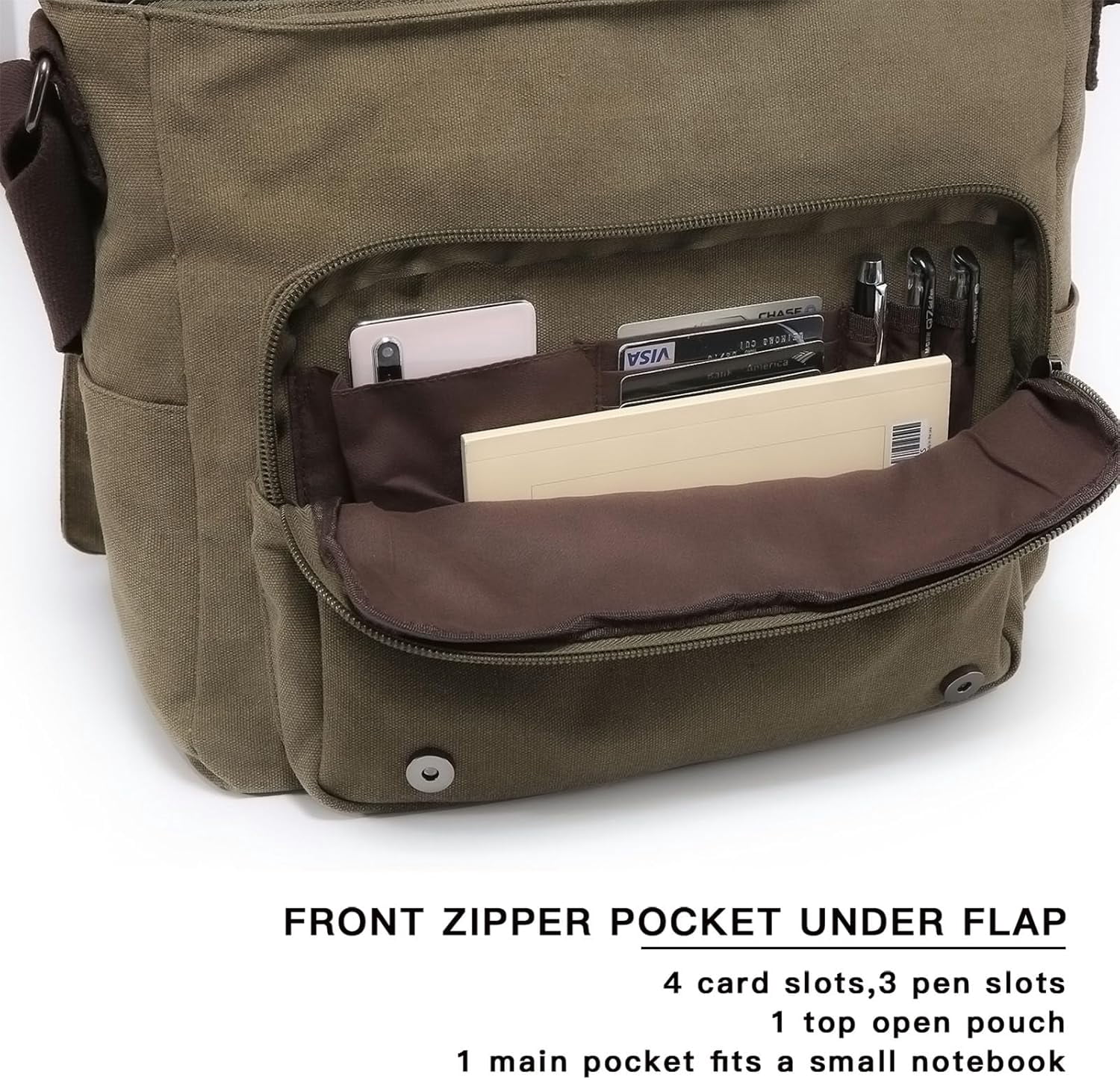 NANAHuang Large Vintage Canvas Messenger Shoulder Bag Travel Crossbody Purse Briefcase Business Bag for 15inch Laptop