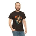 thumbnail image 5 of Halloween Witch with Black Cat Unisex Heavy Cotton Tee T-Shirt, 5 of 12