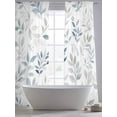 thumbnail image 5 of Blue Teal Botanical Sheer Curtains 84 Inch Length 2 Panels Set, Watercolor Spring Summer Leaves Voile Window Treatment Rod Pocket Curtains Sheers Drapes for Bedroom/Living Room/Kitchen 52"x84"x2, 5 of 7