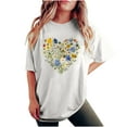 thumbnail image 2 of Drses Daisy Shirts for Women Oversized T Shirts Flower Graphic Tees Vintage Floral Print Crewneck Cotton Short Sleeve Tops, 2 of 7