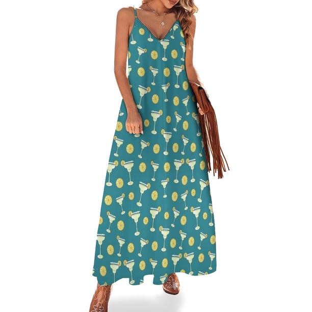 Es hora de Marg - Vestido azul sin mangas Vestido mujer vestido de mujer Vestidos de verano para mujer Vestidos largos de verano para mujer