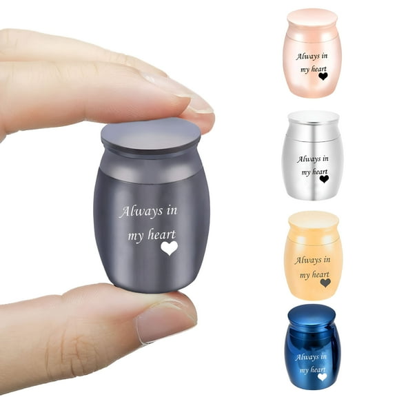 LAMIRO Small Keepsake Urns for Ashes Mini Cremation Urns for Ashes Stainless Steel Memorial Ashes Holder Boxes
