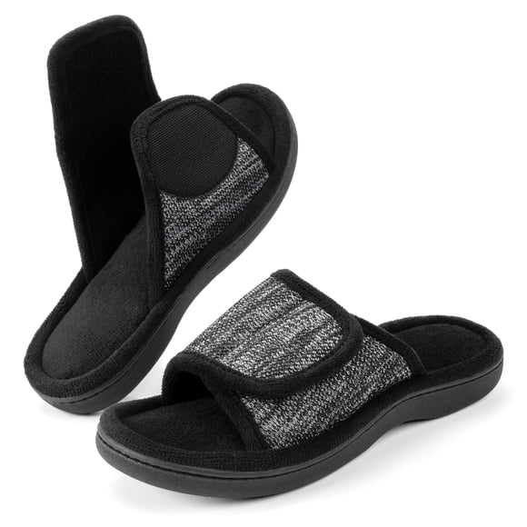 Pantufla RockDove Ajustable 27-28 cm Negra de Espuma Viscoelástica
