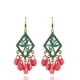 thumbnail image 3 of Pendientes de de de metal candeliere de de tela Pendientes étnicos colgantes Rosado, 3 of 5