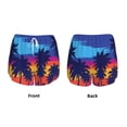thumbnail image 6 of Uemuo Beach with Palm Trees Pattern Women's Athletic Shorts High Waisted Running Shorts with Liner Pockets Gym Elastic Workout Shorts-Large, 6 of 9