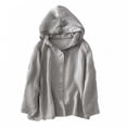 thumbnail image 6 of JUSLIO Hoodies for Women Full Button Front Chest Patch Pocket Breathable Sun Protection Shirt,Linen Hooded Drawstring Collar Hoodies Sweatshirts Gray L, 6 of 9