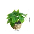thumbnail image 3 of Eolstice Artificial Potted Plants, Assorted Mini Faux Leaf Shrub In Straw Basket, Multi Style Small Tabletop Planter, For Indoor Shelf Desk Home Decorative Planter, 3 of 6