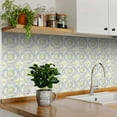 thumbnail image 2 of Mi Alma Light Blue Yellow Rustic Flower Peel & Stick Tiles - Vinyl Backsplash 8x8, 2 of 10