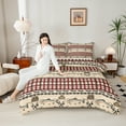 thumbnail image 4 of Castle Fairy Big Bass Fish 3 Pieces Queen Comforter Set for Boys Girls,Fishing And Hunting Ultra Soft Bedding Sets,Geometric Plaid Grid Bedding Comforter Set Breathable,Microfiber Bedroom Decor, 4 of 8