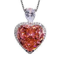 S925 sterling silver artificial high carbon diamond 15*15  Papalacha Love heart Eternal Pendant