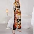 thumbnail image 4 of Kll Satanic Skull Print Women'S Long Sleeve Pajamas With Pants Sleepwear Loungewear 2 Set-X-Large, 4 of 9