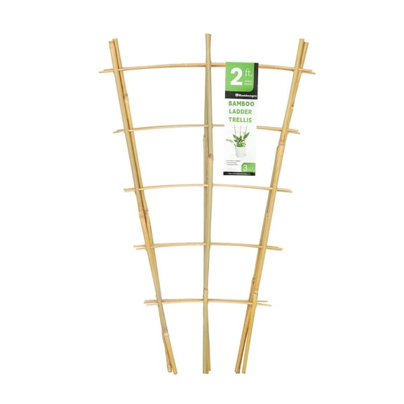 2ft Fan-Shaped Bamboo Trellis-Indoor Plant Support for Climbing Plants, Vegetables, and Potted Plants 3pcs