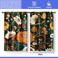 thumbnail image 3 of Boho Floral Kitchen Curtains - Bohemian Tropical Rustic Retro Flower Cafe Farmhouse Small Short Tier Window Curtains for Living Room Decor Rod Pocket Window Drapes 36 Inch Length Set 28"x36", 3 of 5