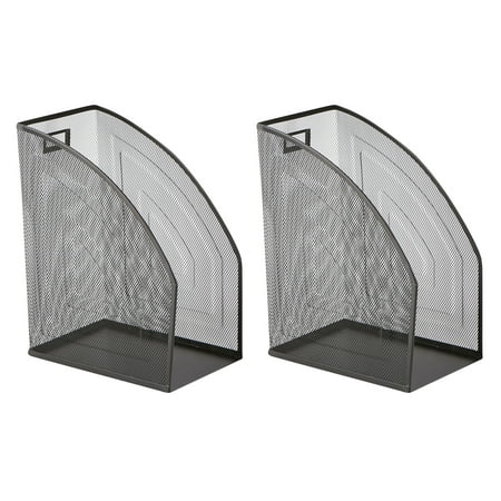 UPC: 0887530028182 | Mind Reader Jumbo Metal Mesh File Organizer 2-Pack  Magazine Holder  Office Desk Organizer  Documents Holder  Black