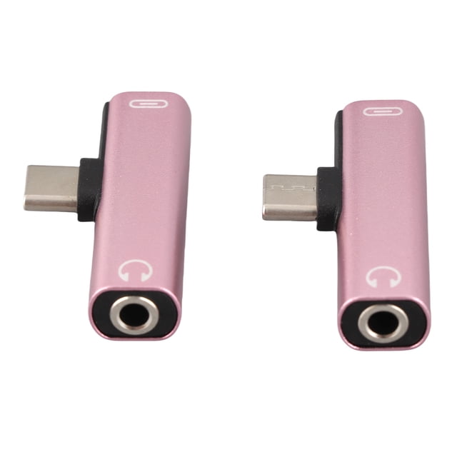 Adaptador de cable de audio 2 en 1 Tipo C A 3,5 mm, Adaptador de Cable de Audio de Carga de 2 Piezas Adaptador Distribuidor de Auriculares de Aleación de Aluminio para Leeco