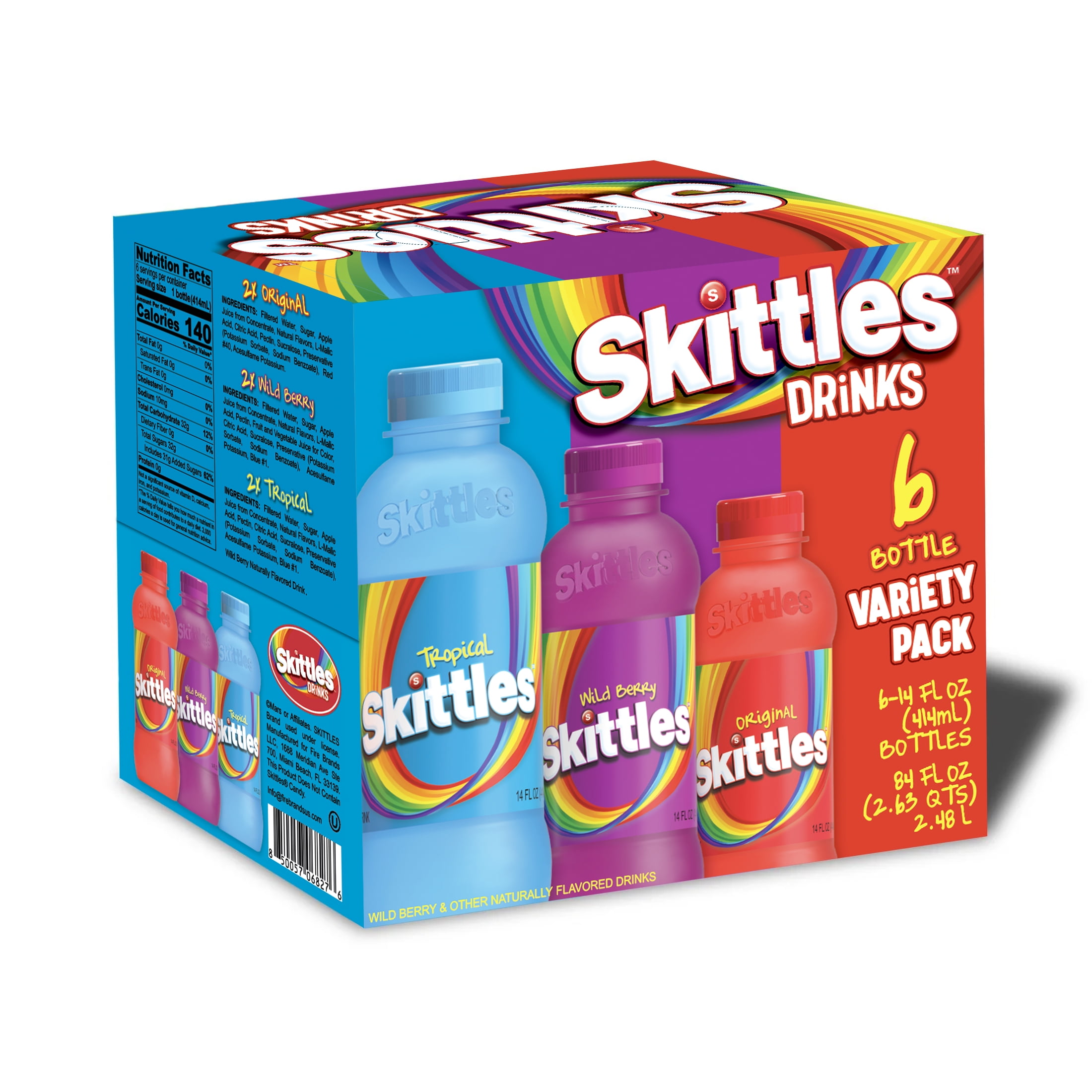 Skittles Drinks 3 Flavor Variety Pack 14oz