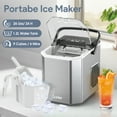 thumbnail image 6 of Qunler Countertop Ice Maker Machine, 26lbs/24H, 9 Bullet Ice Cubes in 6 Mins, Self-Cleaning, Basket with Handle, Stainless Steel, 6 of 9
