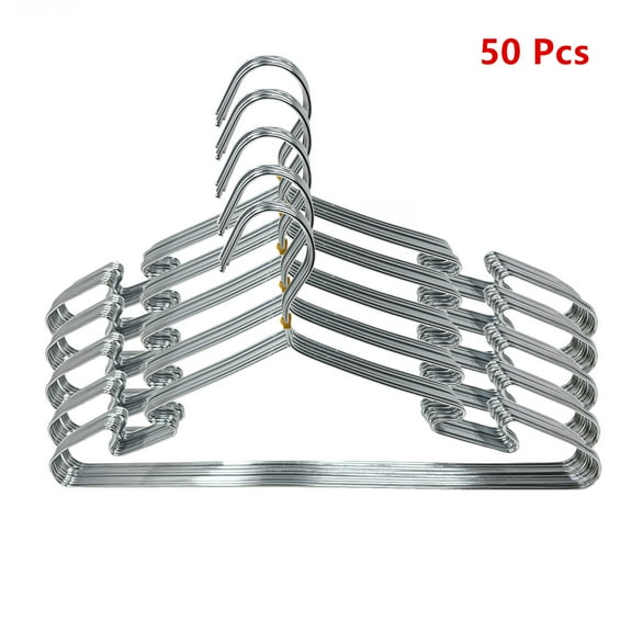 50 Pcs of Stainless Steel Wire Coat Hangers, Strong Heavy Duty Hangers for Clothing, Coats, Shirts, Jackets, Suits, Garments, Lingerie, Dresses, Pants, Jerseys