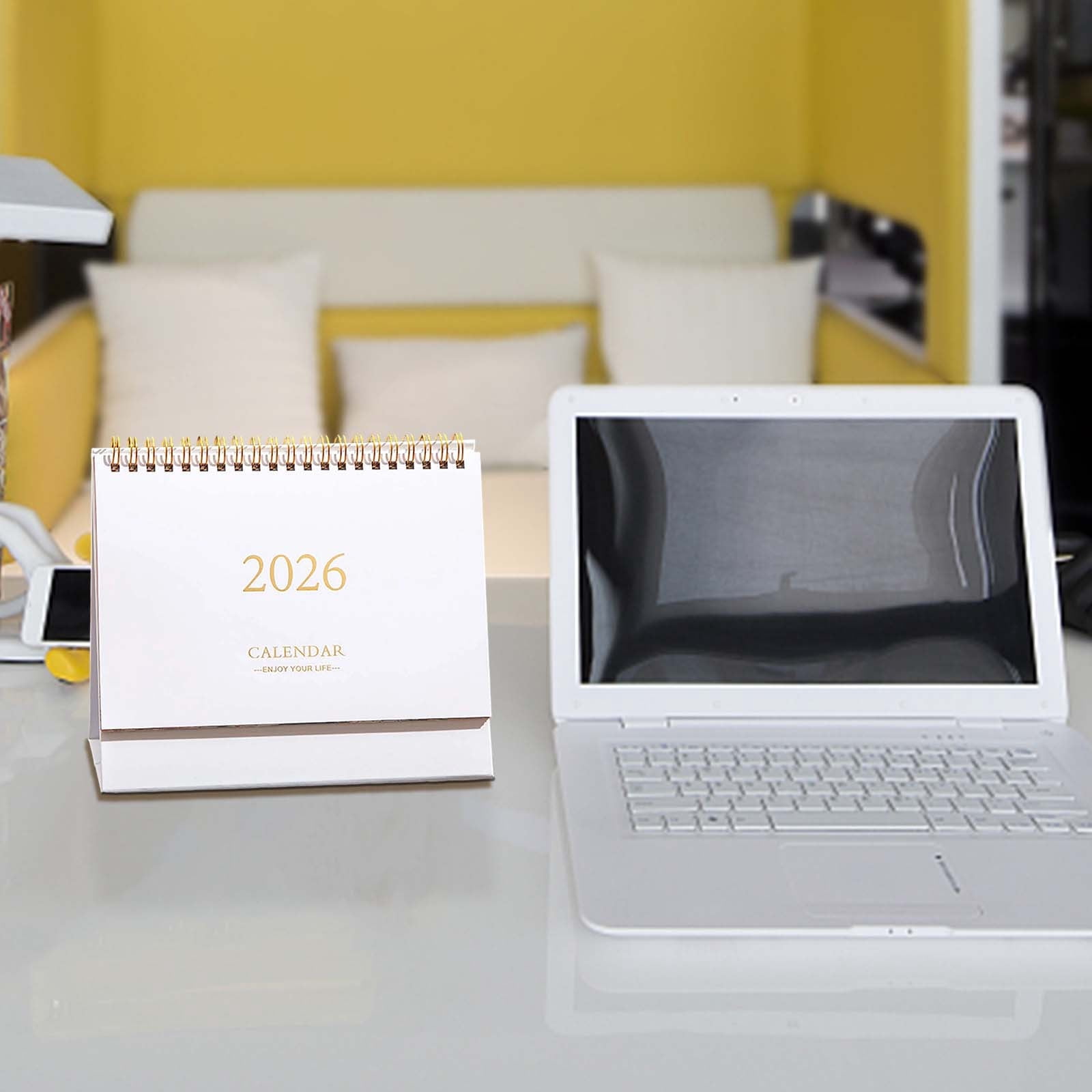 Yunuuuoa 3 Packs 2026 Desktop Calendar, Minimalist Office Planner with Borders, Memo Note for Productivity, Modern Desk Organizer, Office Supplies, Desk Accessories, Gift for Professionals