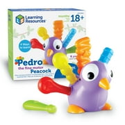 Learning Resources Pedro the Fine Motor Peacock, Montessori Toys, Fine Motor, Color Recognition, Ages 18 Months+