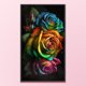 thumbnail image 1 of Cuadros Decorativos Bordado completo Hilo de algodón ecológico 11CT Impreso Rosa Kit de punto de cruz Obra de arte Wdftyju de costura negro 4 estilos, 1 of 1