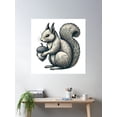 thumbnail image 2 of Whimsical Squirrel With Acorn Poster Wall Art, Modern Wall Decor For Living Room Bedroom, 17x17 UNFRAMED, 2 of 3
