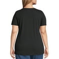 thumbnail image 5 of Just My Size Women's Plus Size Graphic Short Sleeve V-neck Tee, 5 of 5