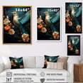 thumbnail image 4 of Designart "Essence of Emerald Hummingbird in Blue" Animals Framed Wall Art - Traditional Blue Hummingbird Bedroom Framed Canvas Wall Art, 4 of 6
