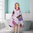 thumbnail image 6 of Ballet Princess Girls Pattern Hooded Bath Towel，50"x30" for Ages 3 To 12 Kids, Quick Dry Lightweight Soft Microfiber Hood Beach Towel Cover Up for Kids, 6 of 7