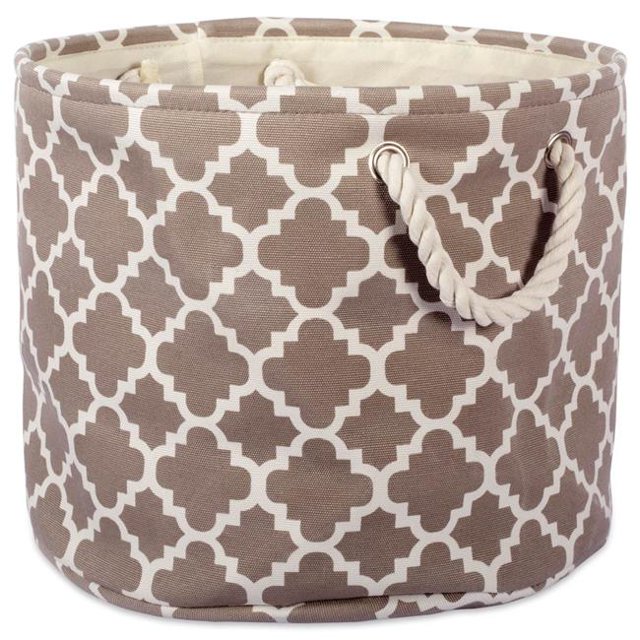 Design Imports CAMZ37876 16 x 16 x 15 Po Bac de Rangement en Polyester Rond en Treillis&44; Brun - Grand