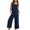 Dark Blue-VpOT, variant on Women Sleeveless 2 Piece Matching Set Ladies Crop Tank Top Wide Leg Pants Outfit Womens Casual Summer Clothes L2 Purple
