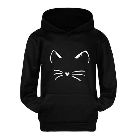 

Cute Hoodies For Girls 10-12 Child Toddler Boys Girls Long Sleeve Cartoon Prints Warm Hoodie Pullover Tops Kids Outfits Sweat Suit Black 9-10 Years