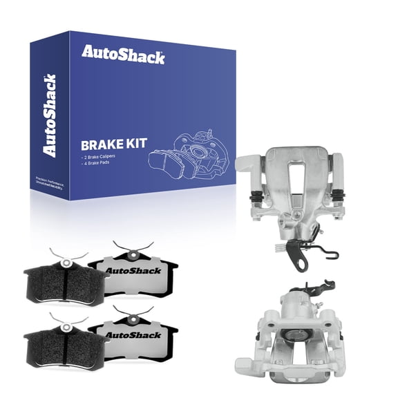 AutoShack Rear Brake Calipers   Ceramic Brake Pads Replacement for 2009 Audi A3 2006 Volkswagen Jetta 6-PC Kit